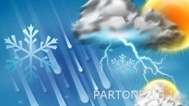 Scattered rainfall in the coastal provinces of the Caspian Sea