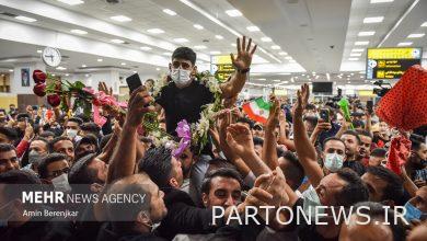 استقبال المصارعين الكرام في مطار شيراز