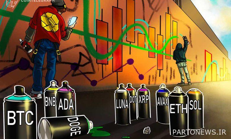 BTC، ETH، BNB، SOL، ADA، XRP، DOT، DOGE، LUNA، AVAX