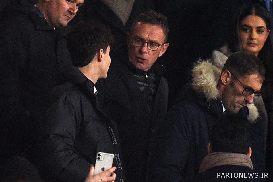 رانگنیک سرمربی جدید منچستریونایتد از روی سکوها مقابل آرسنال را تماشا کرد