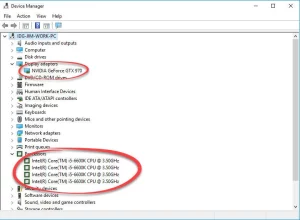 Check system specifications from Device Manager