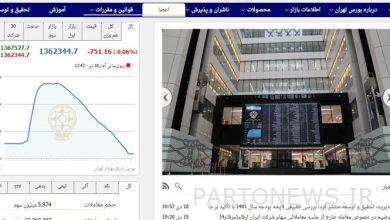 تراجع 751 وحدة من مؤشر بورصة طهران / أصبحت قيمة التعاملات في السوقين 4705 مليار تومان