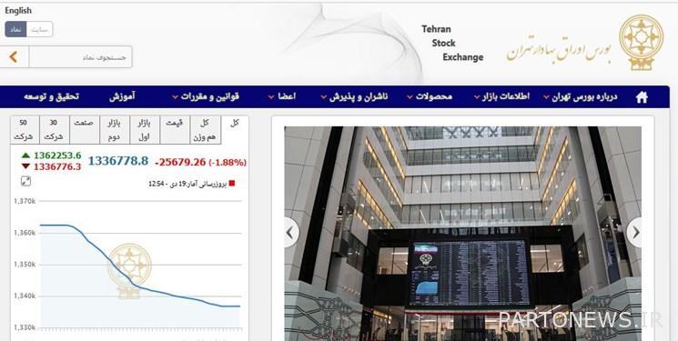 وانخفض مؤشر بورصة طهران 25679 وحدة / تجاوزت قيمة المعاملات في السوقين 3200 مليار تومان