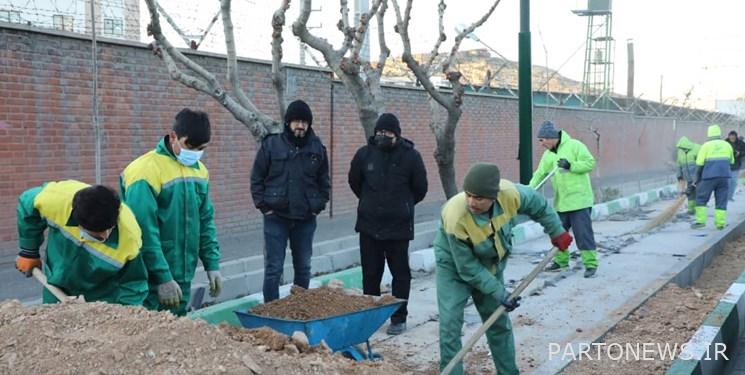 Planting 1200 saplings on the side of Shahid Doran Highway