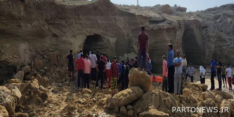 A coastal rock falls on Qeshm Island