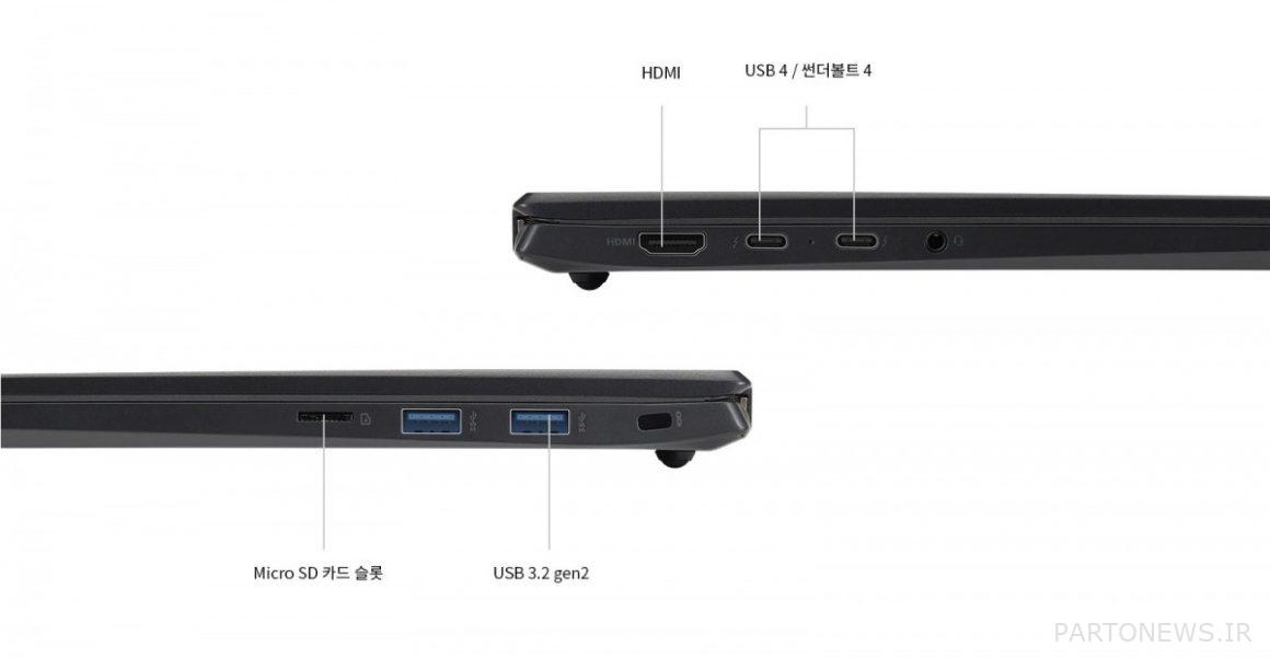 LG Gram 16 and 17 laptop ports