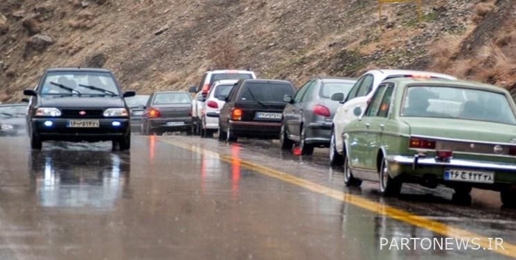 Which provinces's roads are snowy and rainy today