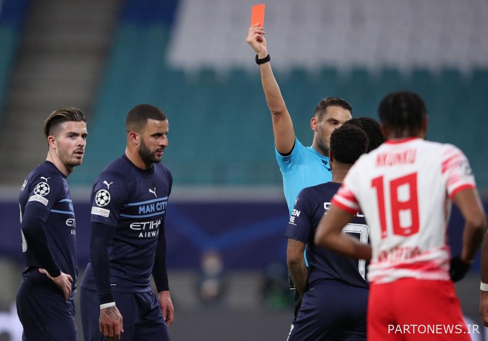 واکر به طرز احمقانه ای مقابل RB Laipzig در لیگ قهرمانان اروپا اخراج شد