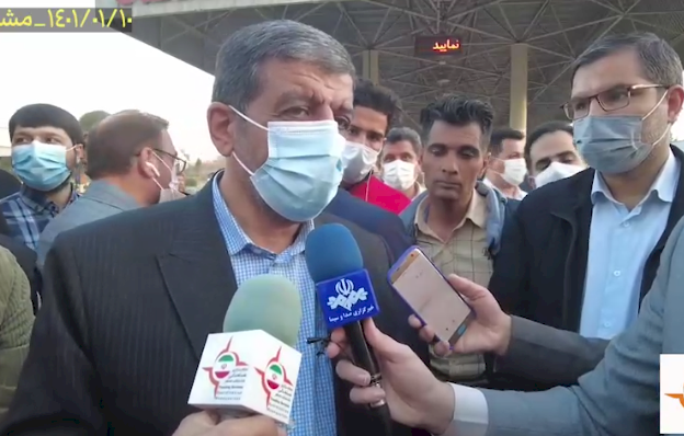 المقابلة الثانية مع المهندس الزرغامي على هامش زيارة صالة الركاب في مشهد