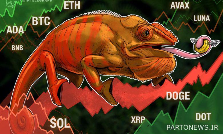 BTC، ETH، BNB، SOL، XRP، ADA، LUNA، AVAX، DOT، DOGE
