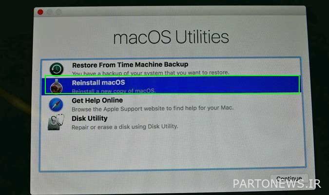 macOS را دوباره نصب کنید