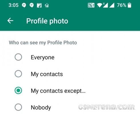 WhatsApp profile privacy settings 