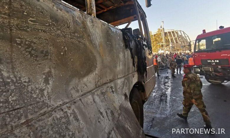 حمله تروریستی به یک اتوبوس نظامیان سوریه در رقه
