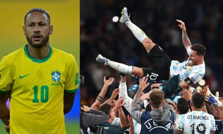 "جام جهانی را بردی؟": نیمار آرژانتین را پس از پیروزی فینالیسیما ترول کرد | اخبار فوتبال