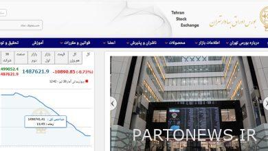 10 آلاف و 889 نقطة انخفاضا في مؤشر بورصة طهران