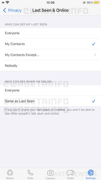 Whatsapp online status
