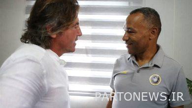 The warm encounter between Morais and Sapinto on the sidelines of the press conference for the match between Esteghlal and Sepahan