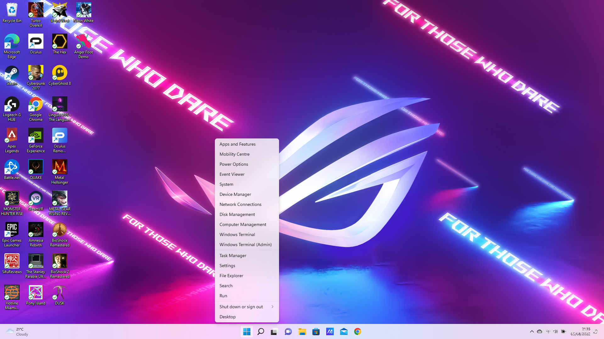 منوی مخفی ویندوز 11