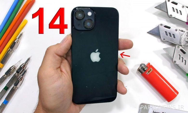 iPhone 14 resistance test against scratches, fire and bending + video