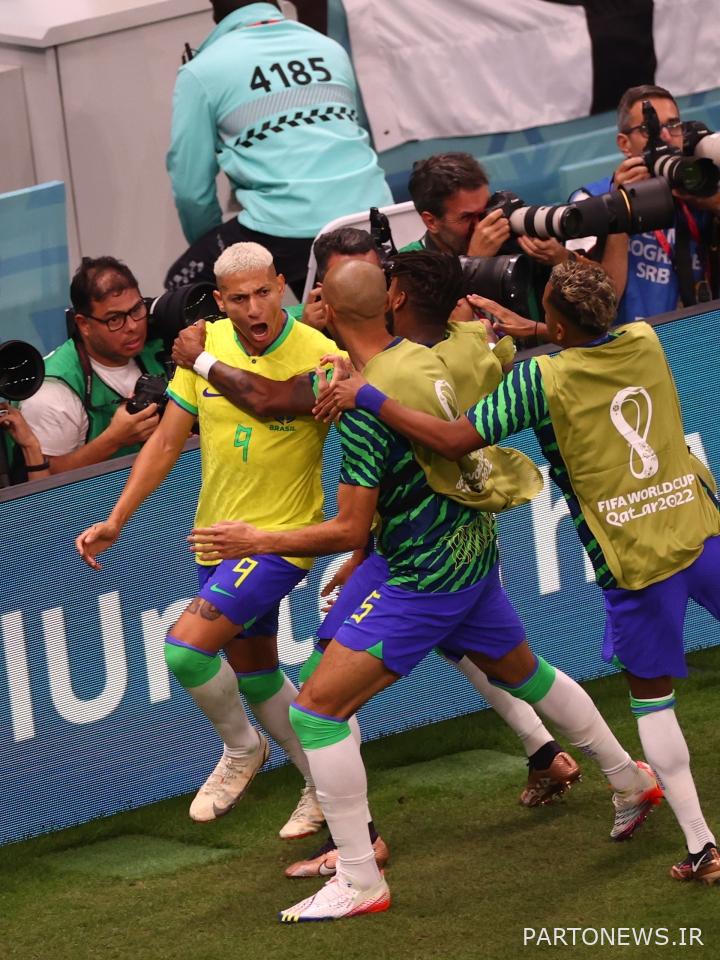 ریچارلیسون دو بار برای برزیل مقابل صربستان گلزنی کرد