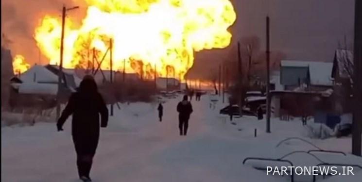 Fire in the natural gas pipeline in western Russia + video