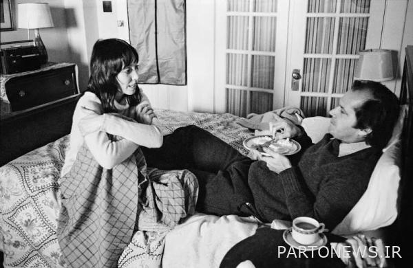 Duvall and Nicholson rehearsing in a photo captured by Kubrick