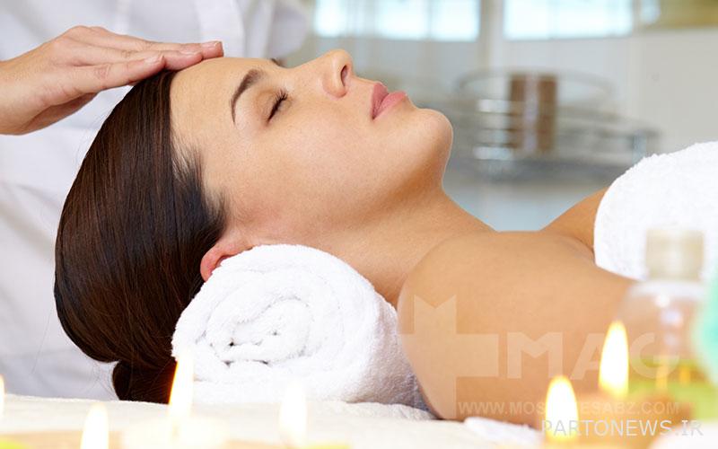 Relaxing atmosphere for skin facial at home