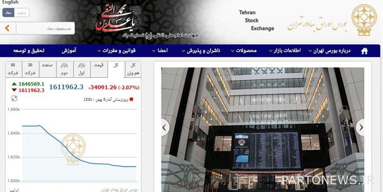 انخفاض مؤشر بورصة طهران بمقدار 34 ألف نقطة