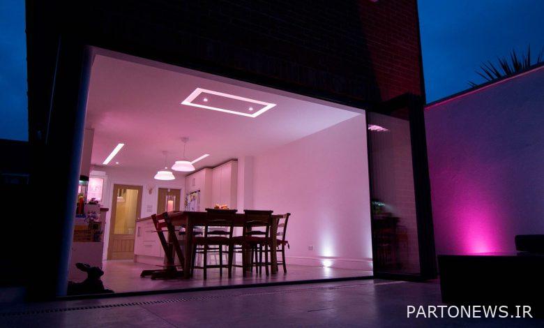 Home with purple smart lighting