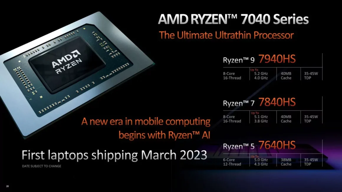 AMD Ryzen 7000 laptop processors are introduced - a combination of four generations of Zen architecture!