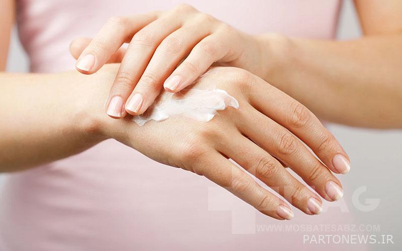 applying hand cream