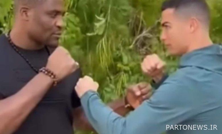 تماشا کنید: رونالدو با قهرمان سابق سنگین وزن UFC در رویارویی خنده دار مبارزه می کند | اخبار فوتبال