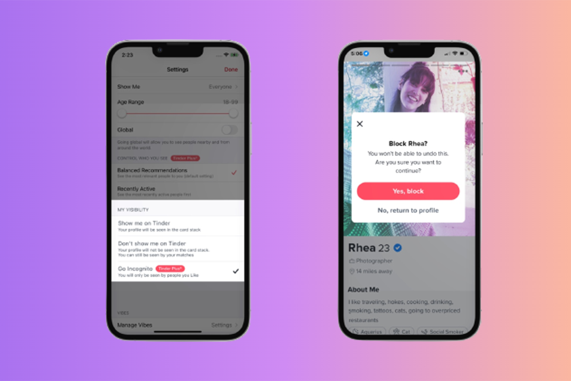 حالت ناشناس Tinder