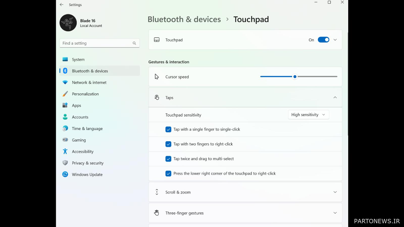 چگونه پد لمسی خود را در ویندوز 11 شخصی سازی کنیم
