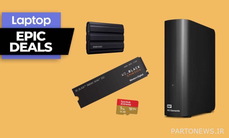 Internal and external SSD, HDD and microSD