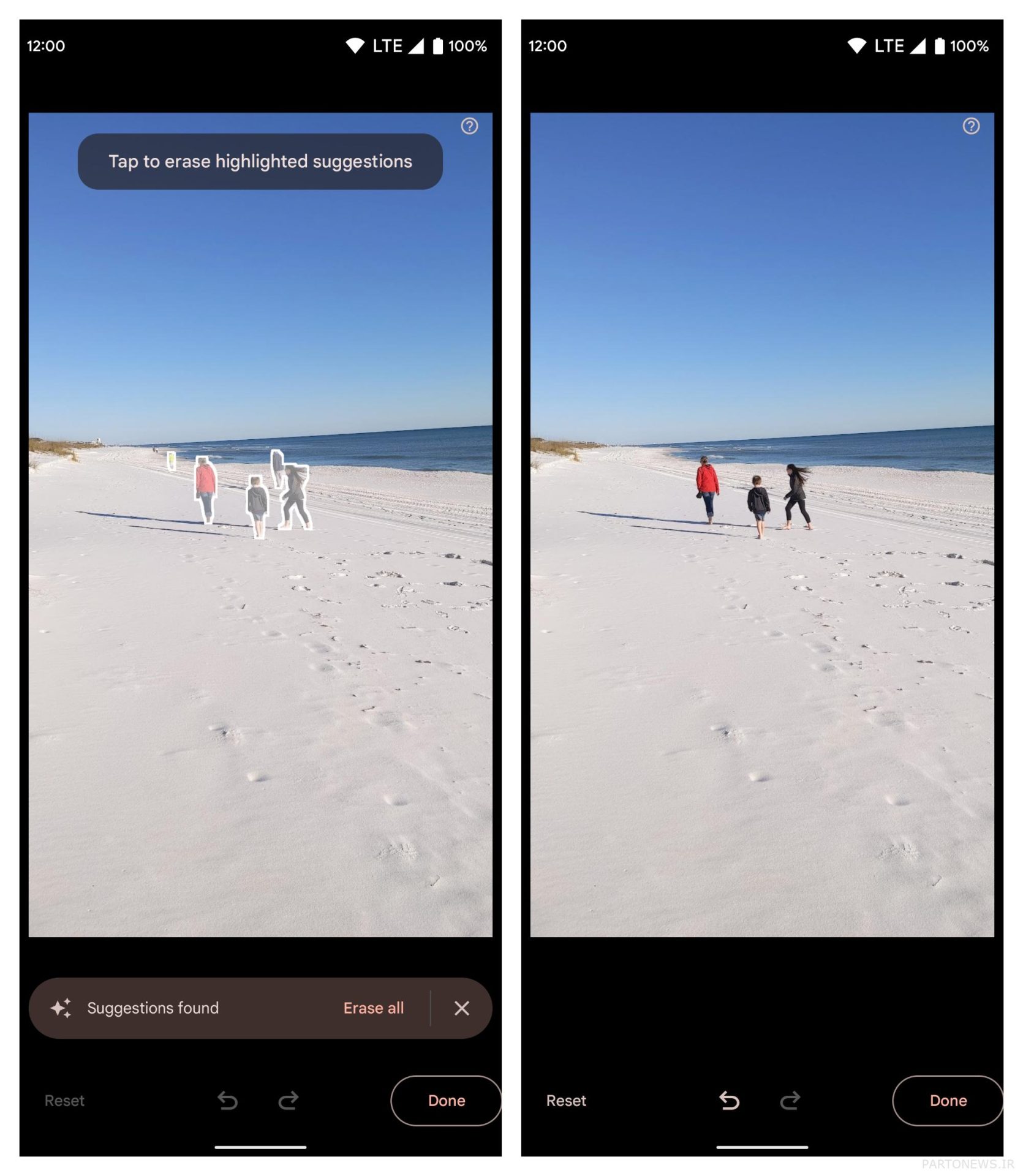 Magic Eraser در Google Photos اعمال می شود