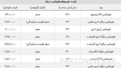 فونیکس مدیران خودرو ۲۰۰ میلیون ارزان شد + جدول قیمت جدید نمایندگی و بازار آزاد