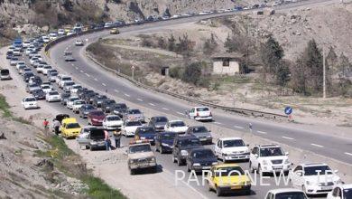 كانت حركة المرور المزدحمة في جميع محاور طهران - شمال / كاندوان في اتجاه واحد لتقليل الحمل المروري