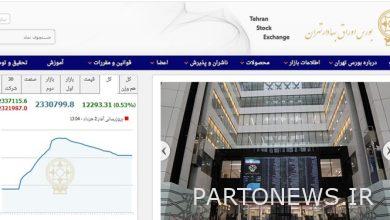 An increase of 12293 units in the Tehran Stock Exchange index
