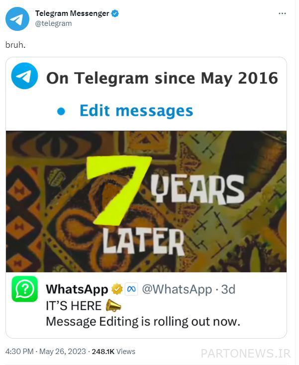 Telegram meme about WhatsApp