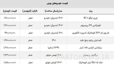 خودروهای چینی مونتاژ ارزان شد + جدول قیمت