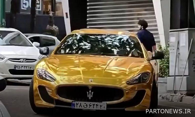 این خودرو مازراتی طلایی با پلاک ملی در خیابان های تهران چه می کند؟ + فیلم