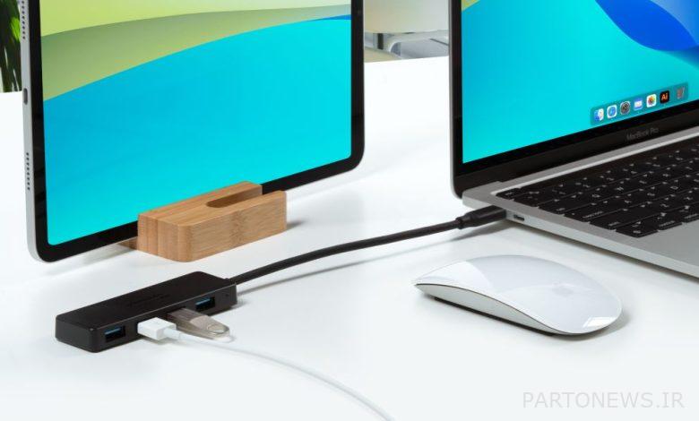 Plugable USB-C Hub connected to MacBook Pro
