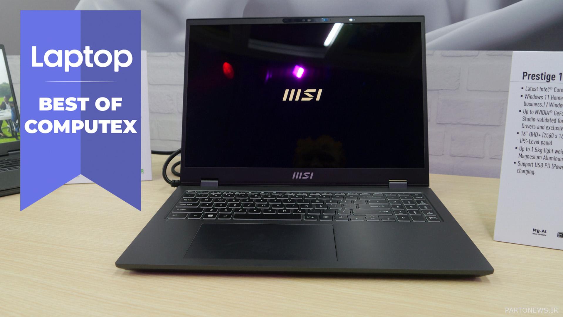 MSI Prestige 16 Studio EVO - بهترین های Computex 2023