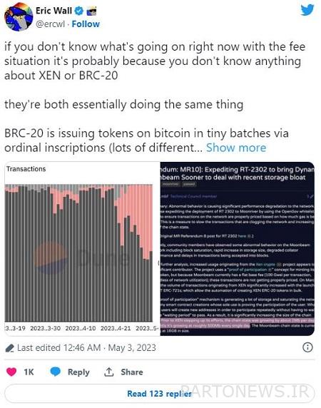 What is the BRC20 token? A look at Bitcoin memecoins Eric Wall's tweet about the BRC20 token