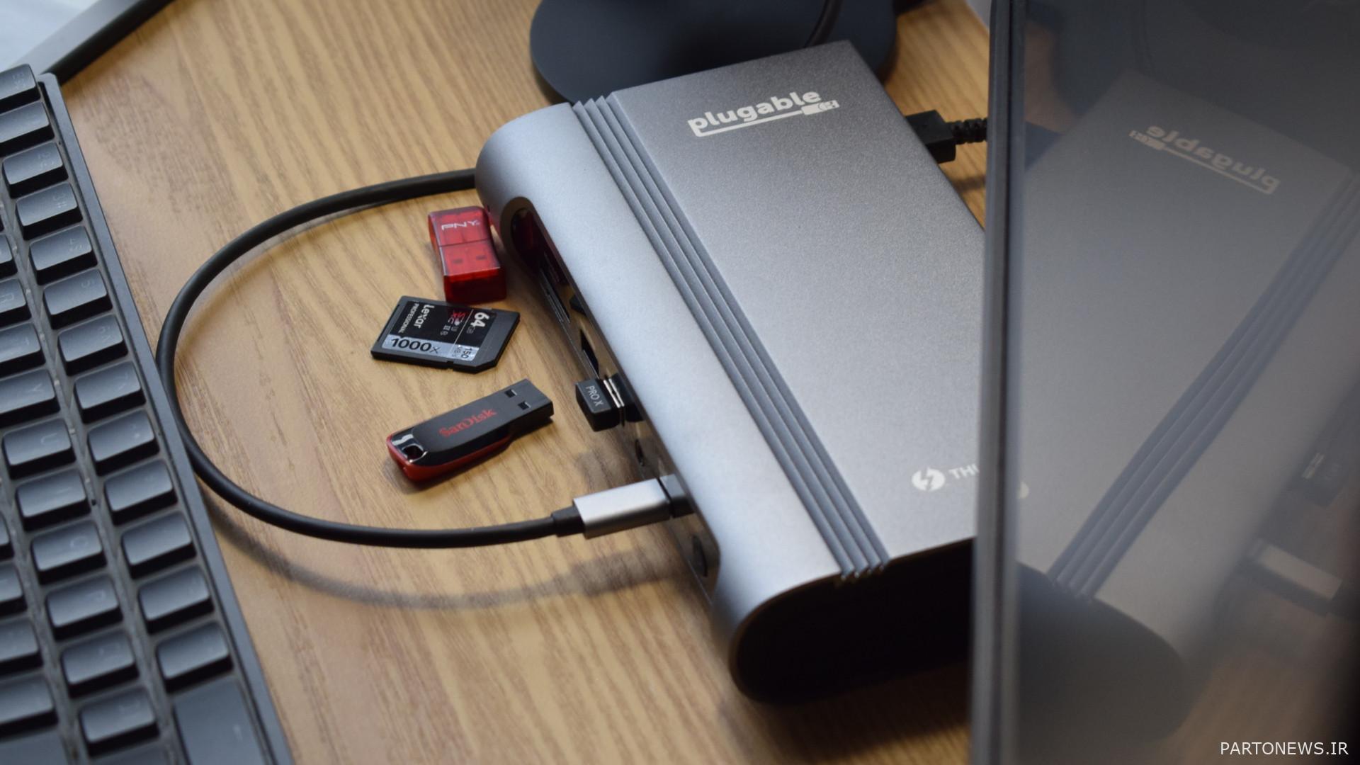 عکسهای بررسی ایستگاه اتصال چهار نمایشگر تاندربولت 4 و USB4 (TBT4-UDZ)