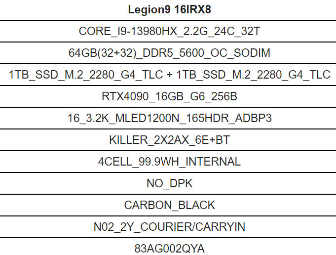 Lenovo Legion 9i laptop