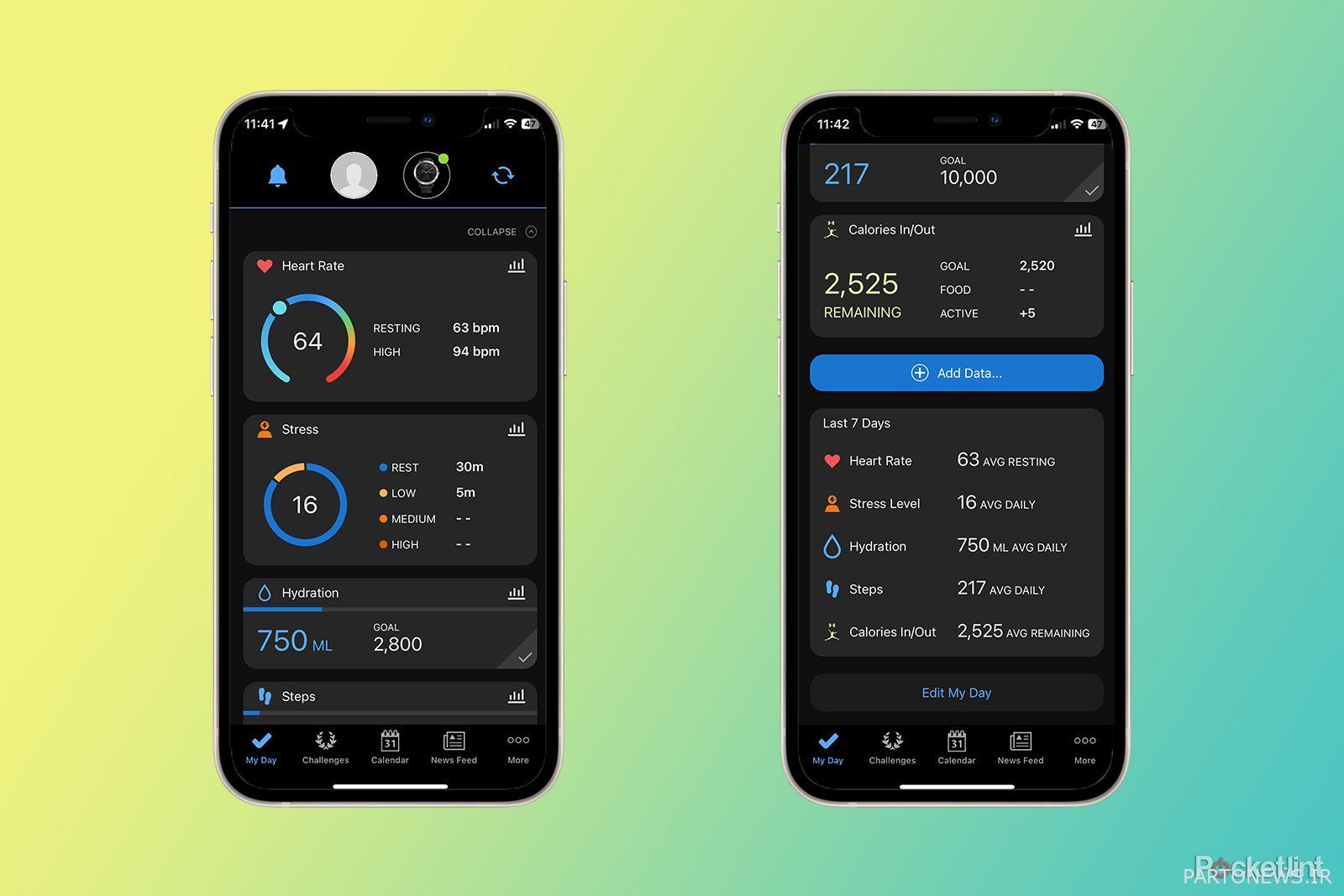 garmin به برگه روز من متصل شود