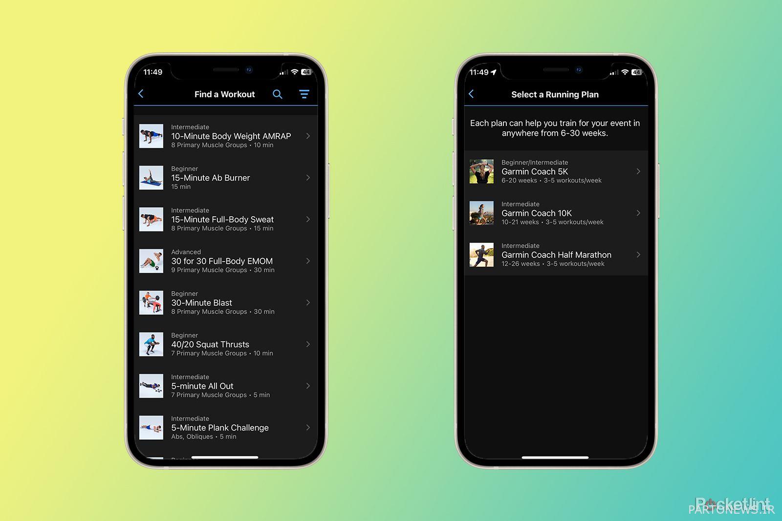 آموزش و برنامه ریزی garmin connect