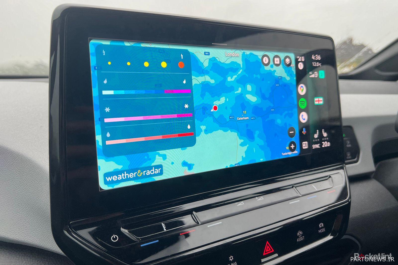 برنامه Android Auto Weather & Radar در نمای بزرگنمایی شد